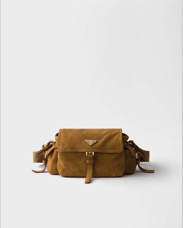 Explore medium suede shoulder bagwith flap