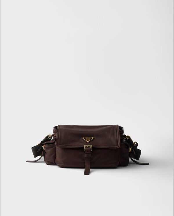 Explore medium nappa leather shoulderbag with flap