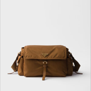 Explore large Re-Nylon shoulder bagwith flap