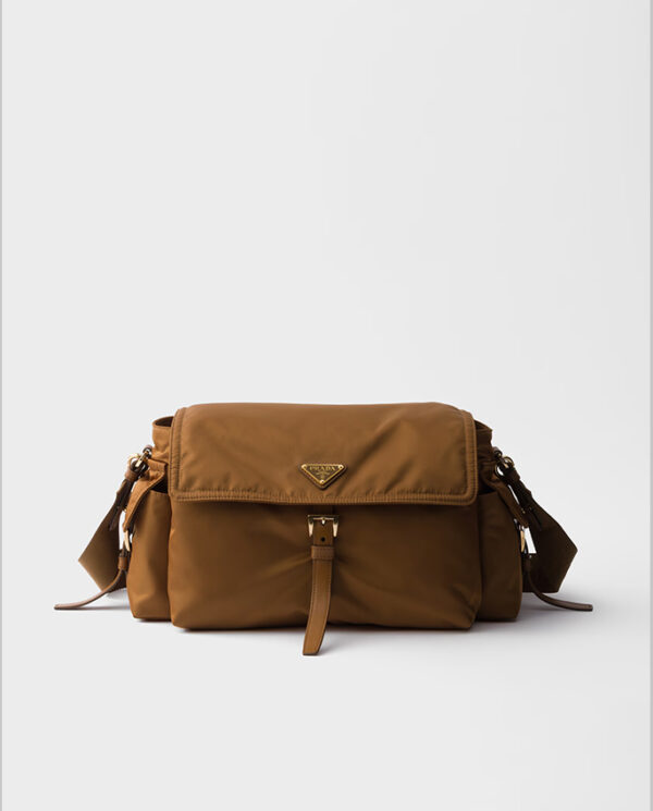 Explore large Re-Nylon shoulder bagwith flap