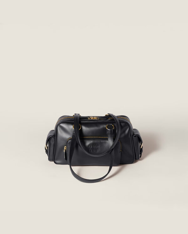 Pocket nappa leather top-handle bag