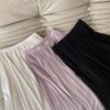 French romantic pleated midi skirt