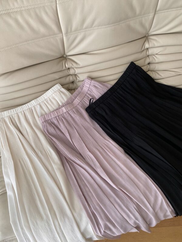 French romantic pleated midi skirt