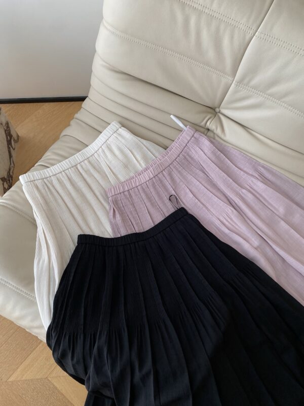 French romantic pleated midi skirt