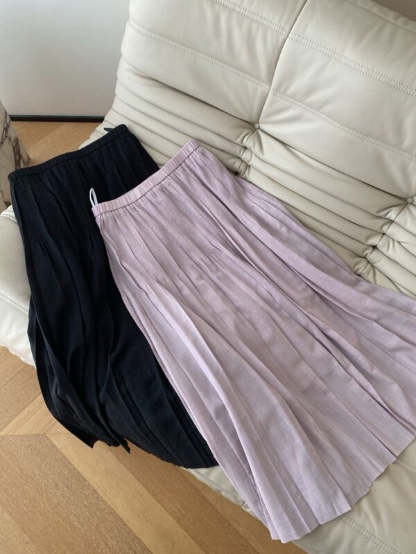 French romantic pleated midi skirt