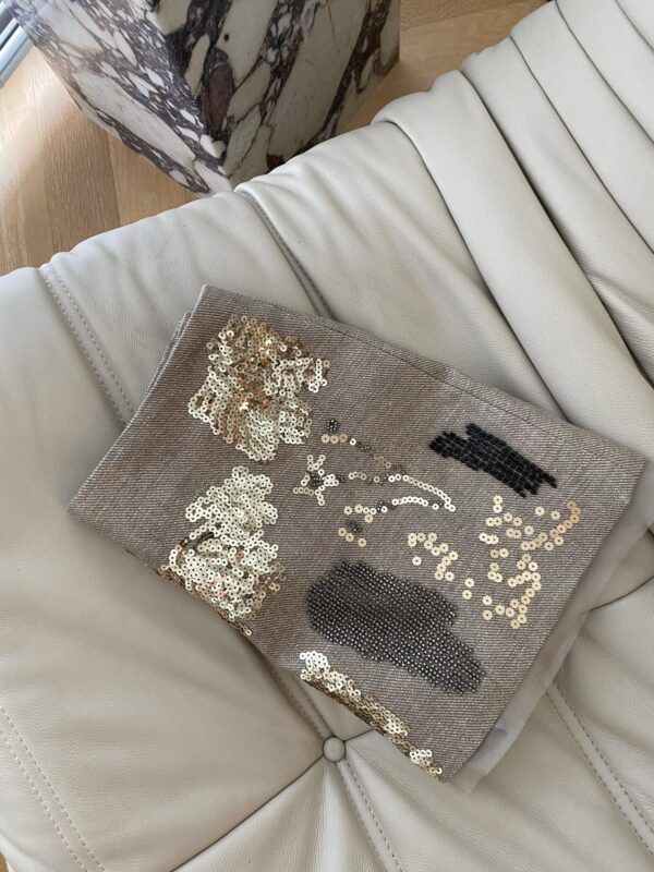 Heavy sequined beaded midi skirt