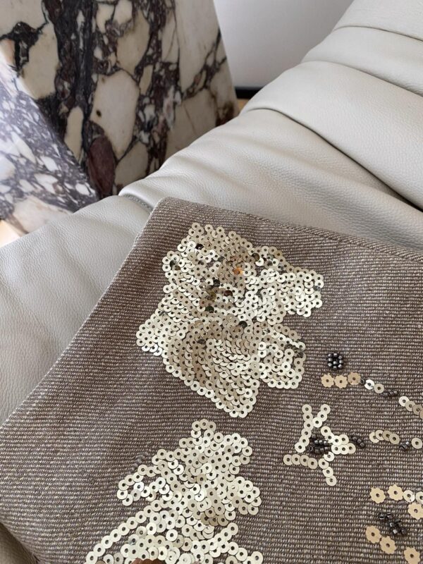 Heavy sequined beaded midi skirt