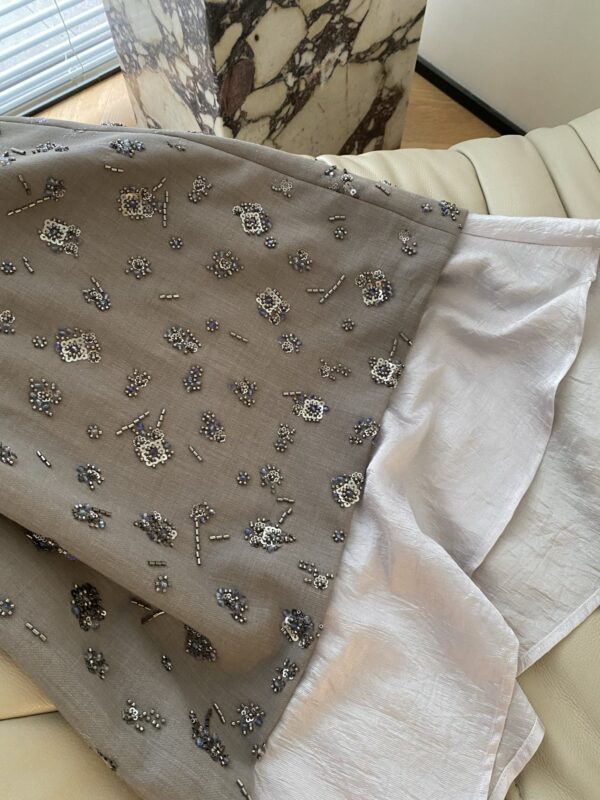 Sequined double-layer skirt