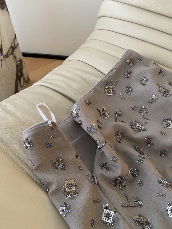 Sequined double-layer skirt