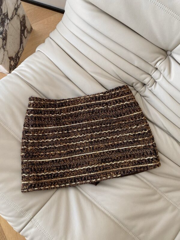 Caramel gold sequined midi skirt