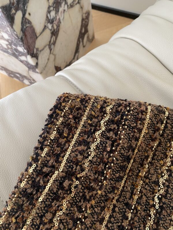 Caramel gold sequined midi skirt