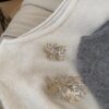 Cashmere heavy-duty cherry blossom sequin knit sweater