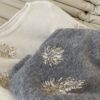 Cashmere heavy-duty cherry blossom sequin knit sweater